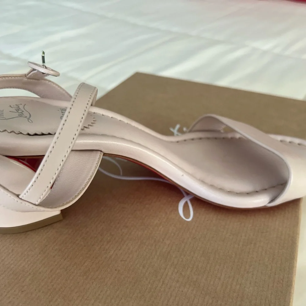 Christian Louboutin Miss Jane 55m Blush Sandals with Red Sole - Picture 4 of 4